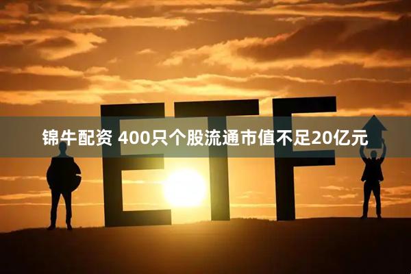 锦牛配资 400只个股流通市值不足20亿元